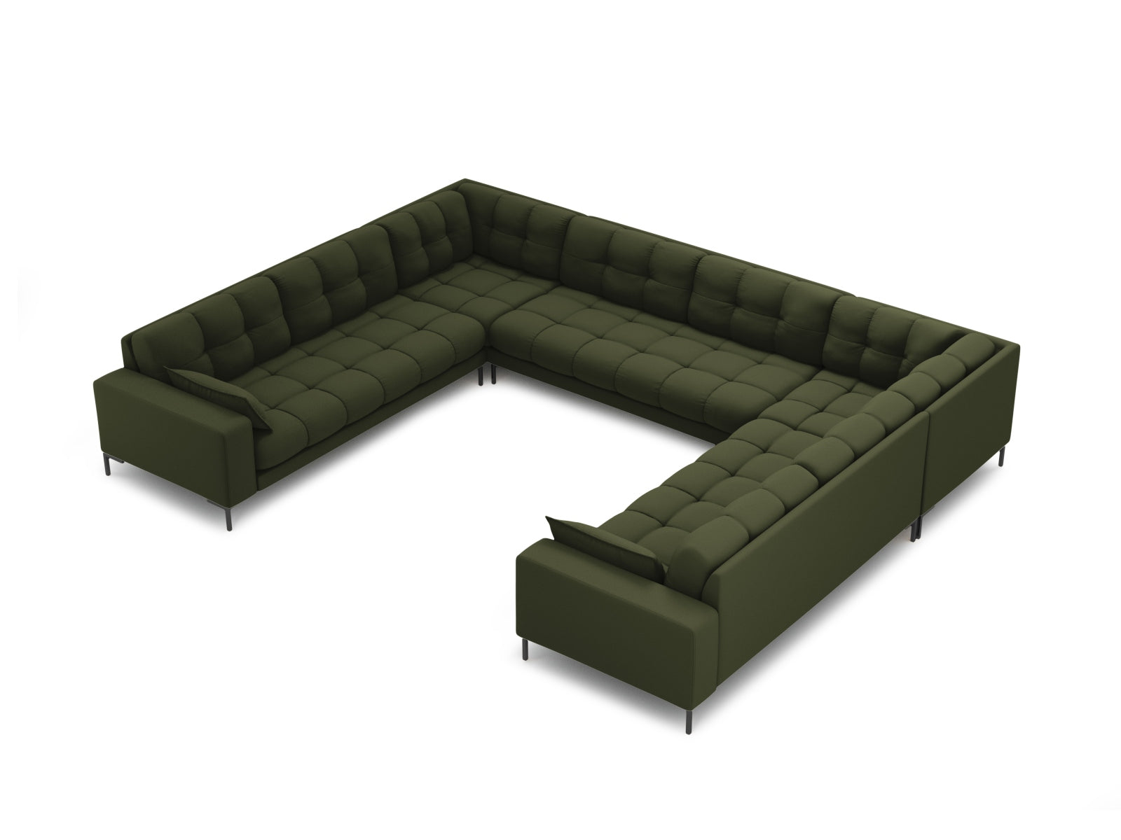Mamaia Panoramic Sofa, 9 Seats, 337x256 cm — Green