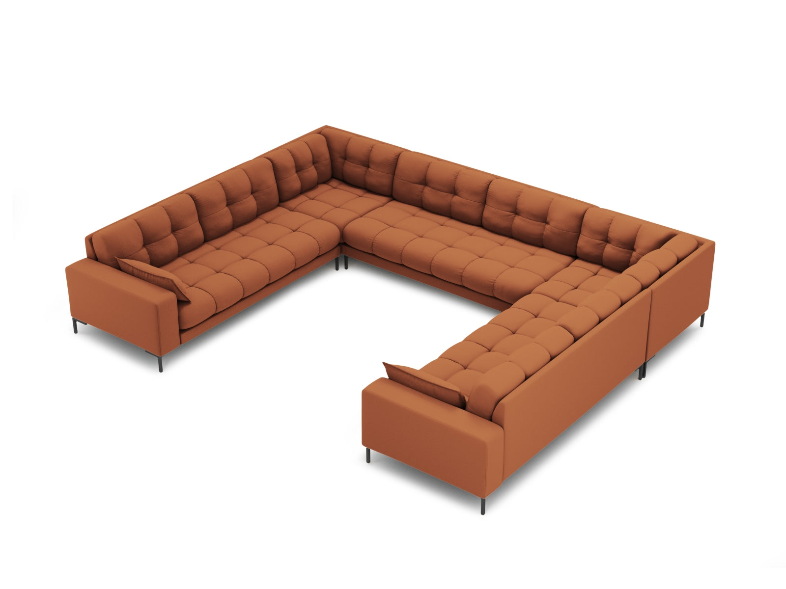 Mamaia Panoramic Sofa, 9 Seats, 337x256 cm — Brick