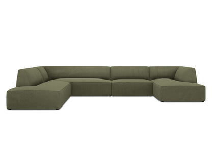 Panorama-Ecksofa Cord Schwarz Ruby — Dark Grey