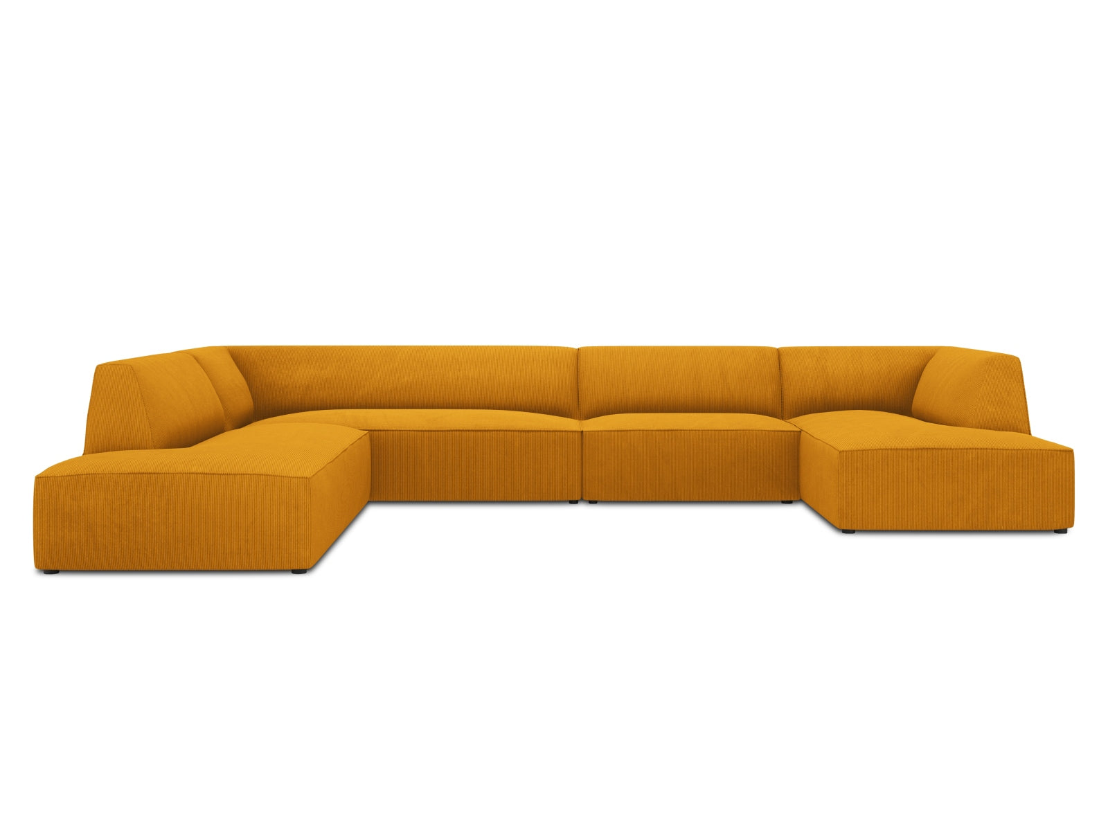 Ruby Panoramic Corner Sofa, 7 Seats, 366x273 cm — Yellow / Left