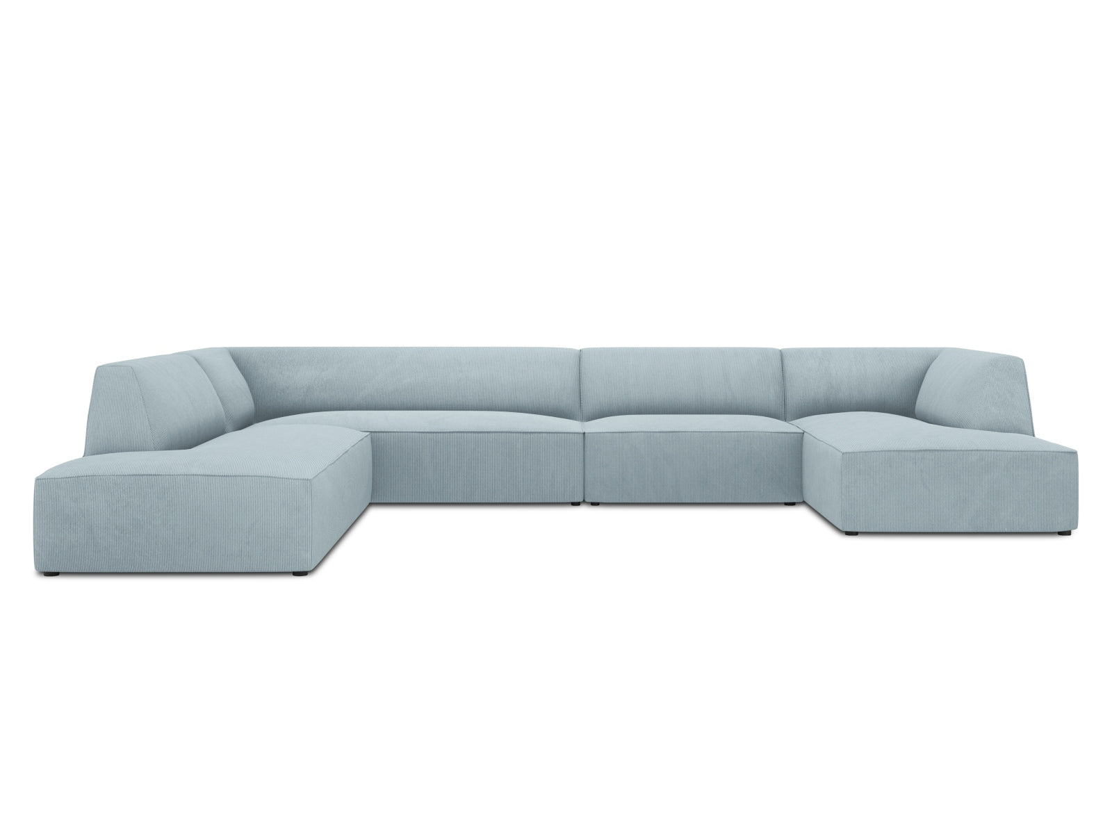 Ruby Panoramic Corner Sofa, 7 Seats, 366x273 cm — Light Blue / Left