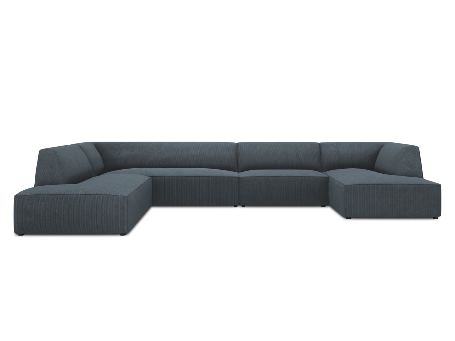 Panorama-Ecksofa Cord Schwarz Ruby — Ansicht 6