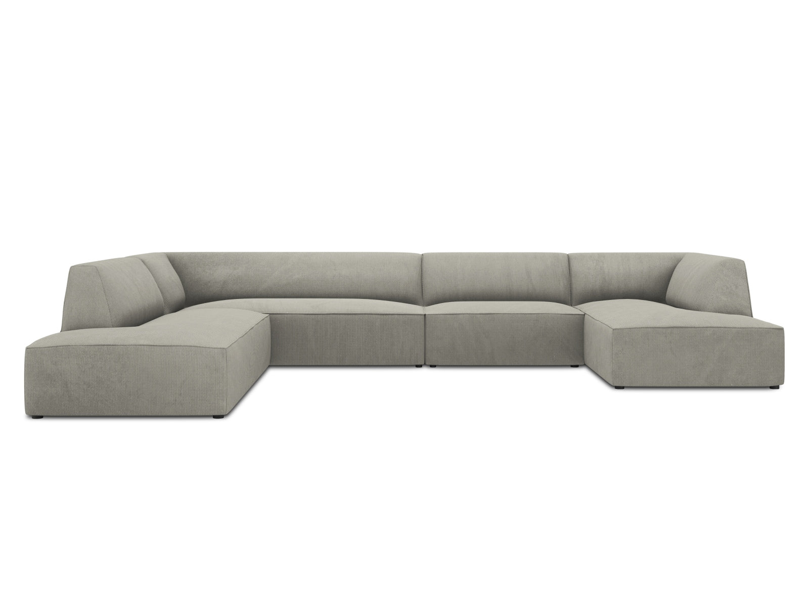 Ruby Panoramic Corner Sofa, 7 Seats, 366x273 cm — Light Grey / Left