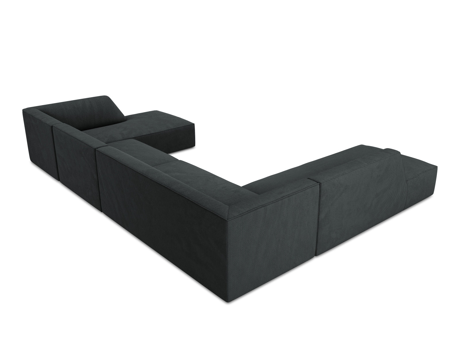 Panorama-Ecksofa Cord Schwarz Ruby — Ansicht 4