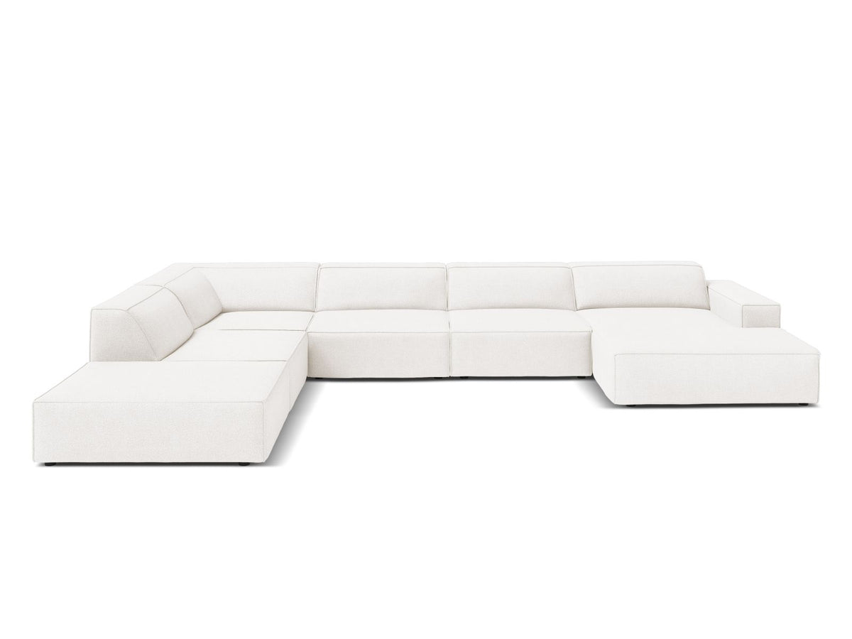 Jodie Panoramic Corner Sofa, 7 Seats, 361x258 cm — White / Left