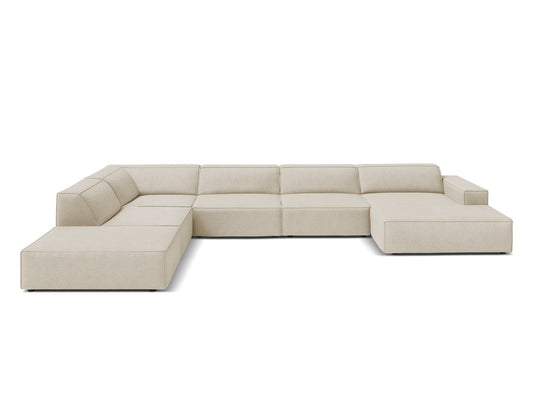 Jodie Panoramic Corner Sofa, 7 Seats, 361x258 cm — Beige / Left