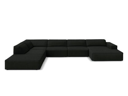 Panorama-Ecksofa Bouclé Beige Jodie — Black