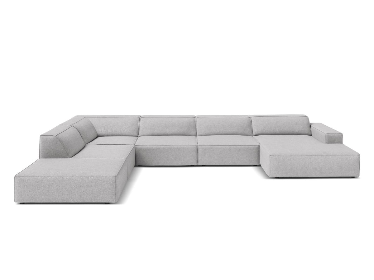 Jodie Panoramic Corner Sofa, 7 Seats, 361x258 cm — Light Grey / Left