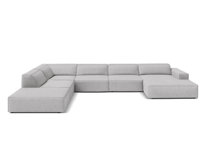 Panorama-Ecksofa Bouclé Beige Jodie — Light Grey