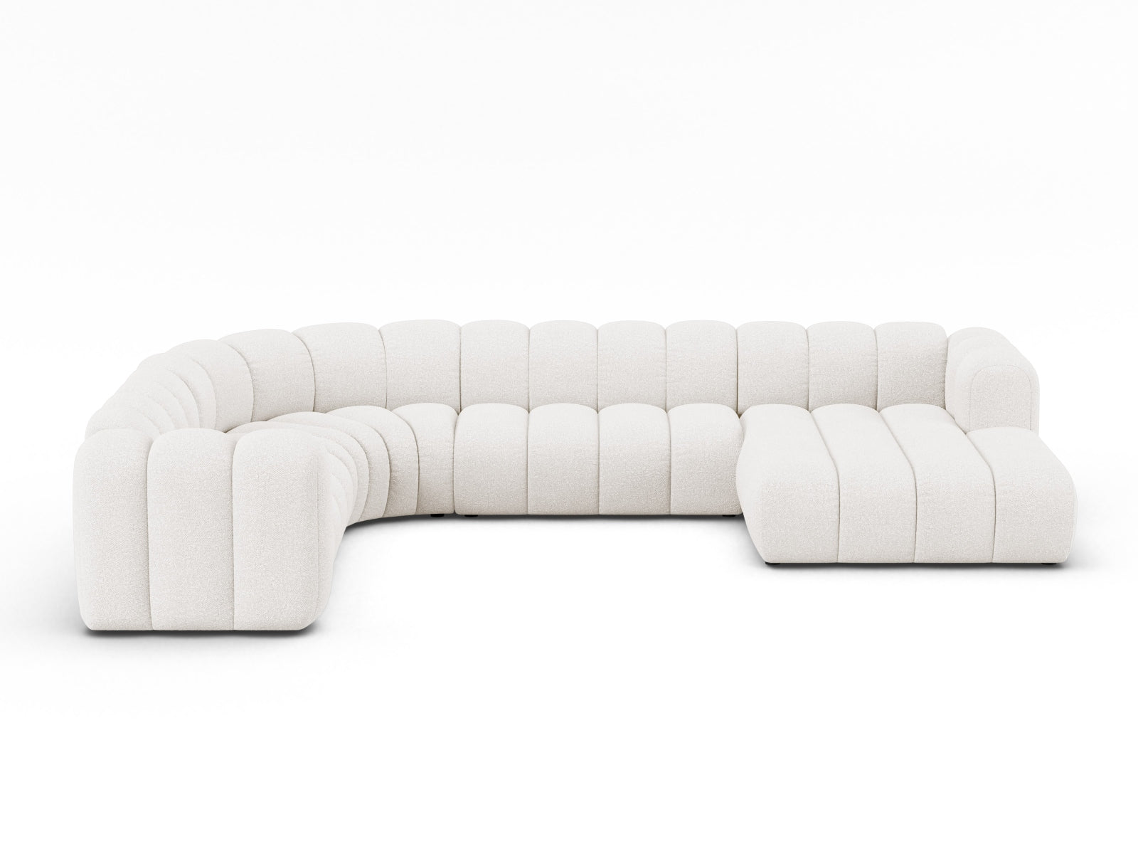 Lupine Modular Panoramic Corner Sofa, 6 Seats, 370x280 cm — White / Left