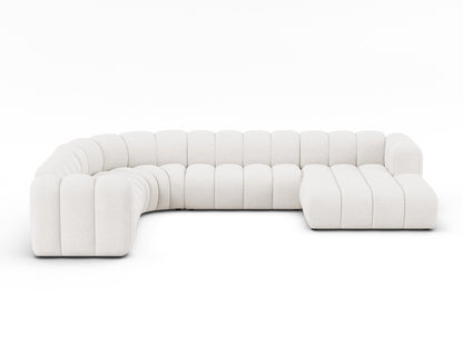 Panorama-Ecksofa Bouclé Beige Lupine — White