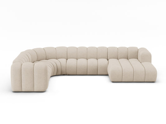 Lupine Modular Panoramic Corner Sofa, 6 Seats, 370x280 cm — Beige / Left