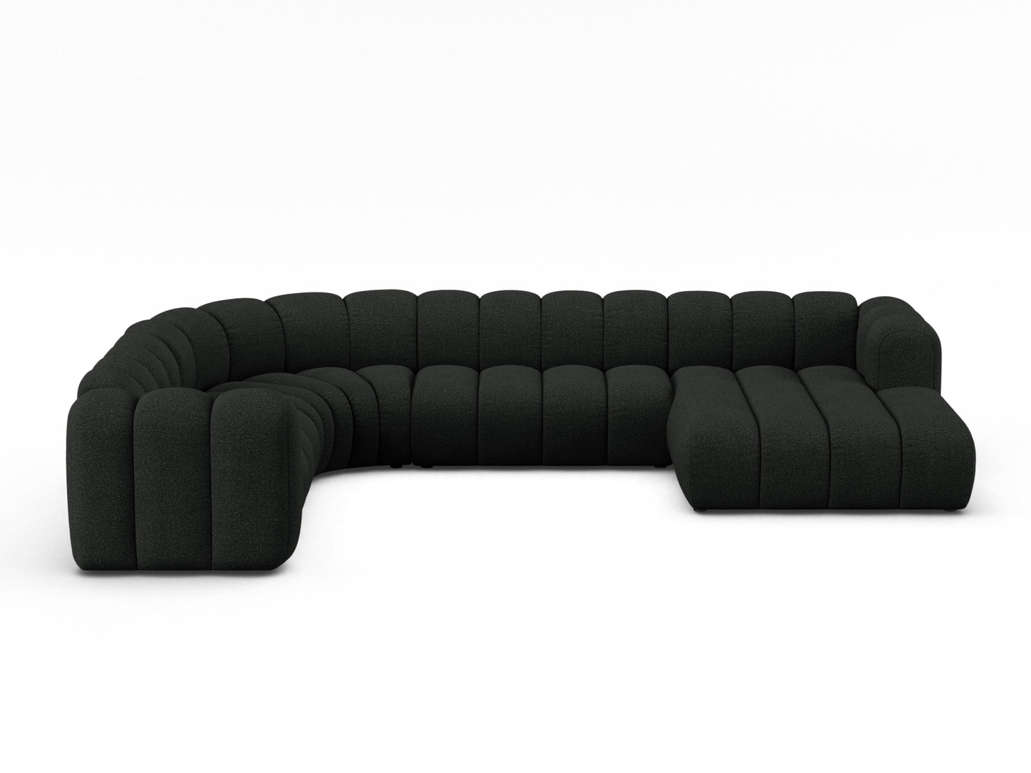 Panorama-Ecksofa Bouclé Beige Lupine — Black