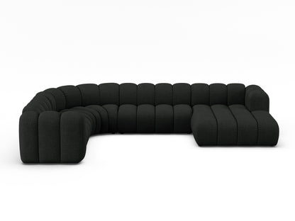 Panorama-Ecksofa Bouclé Beige Lupine — Black