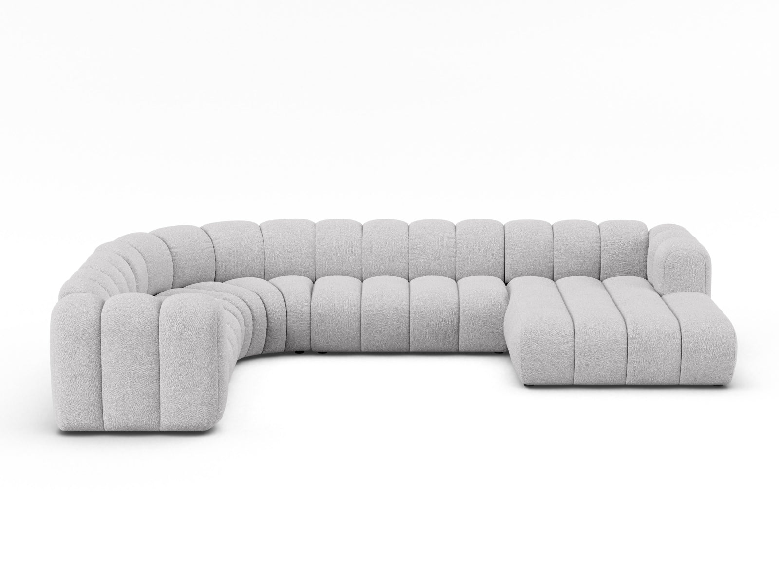 Lupine Modular Panoramic Corner Sofa, 6 Seats, 370x280 cm — Light Grey / Left