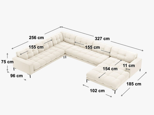 Mamaia Panoramic Corner Sofa, 7 Seats, 327x256 cm