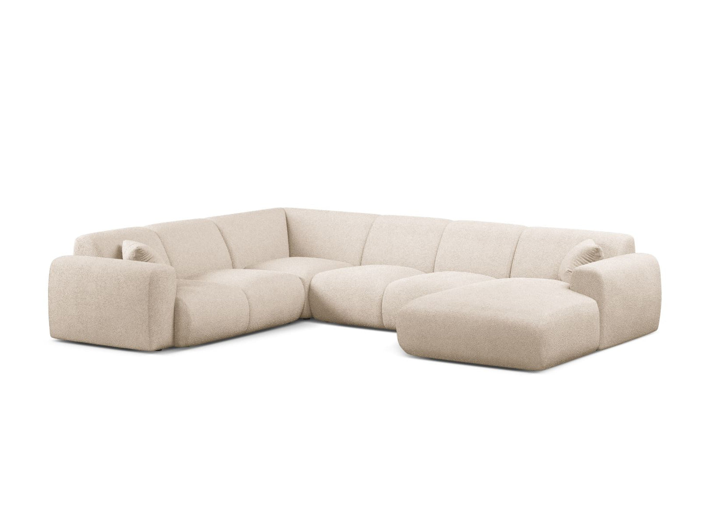 Panorama-Ecksofa Bouclé Beige Molino — Beige