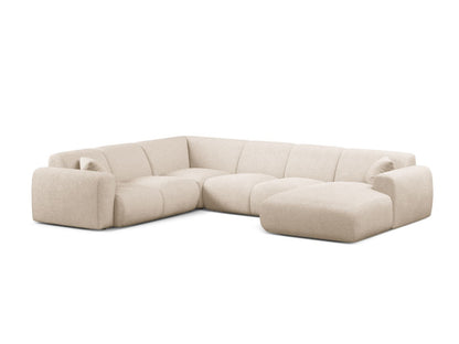 Panorama-Ecksofa Bouclé Beige Molino — Beige