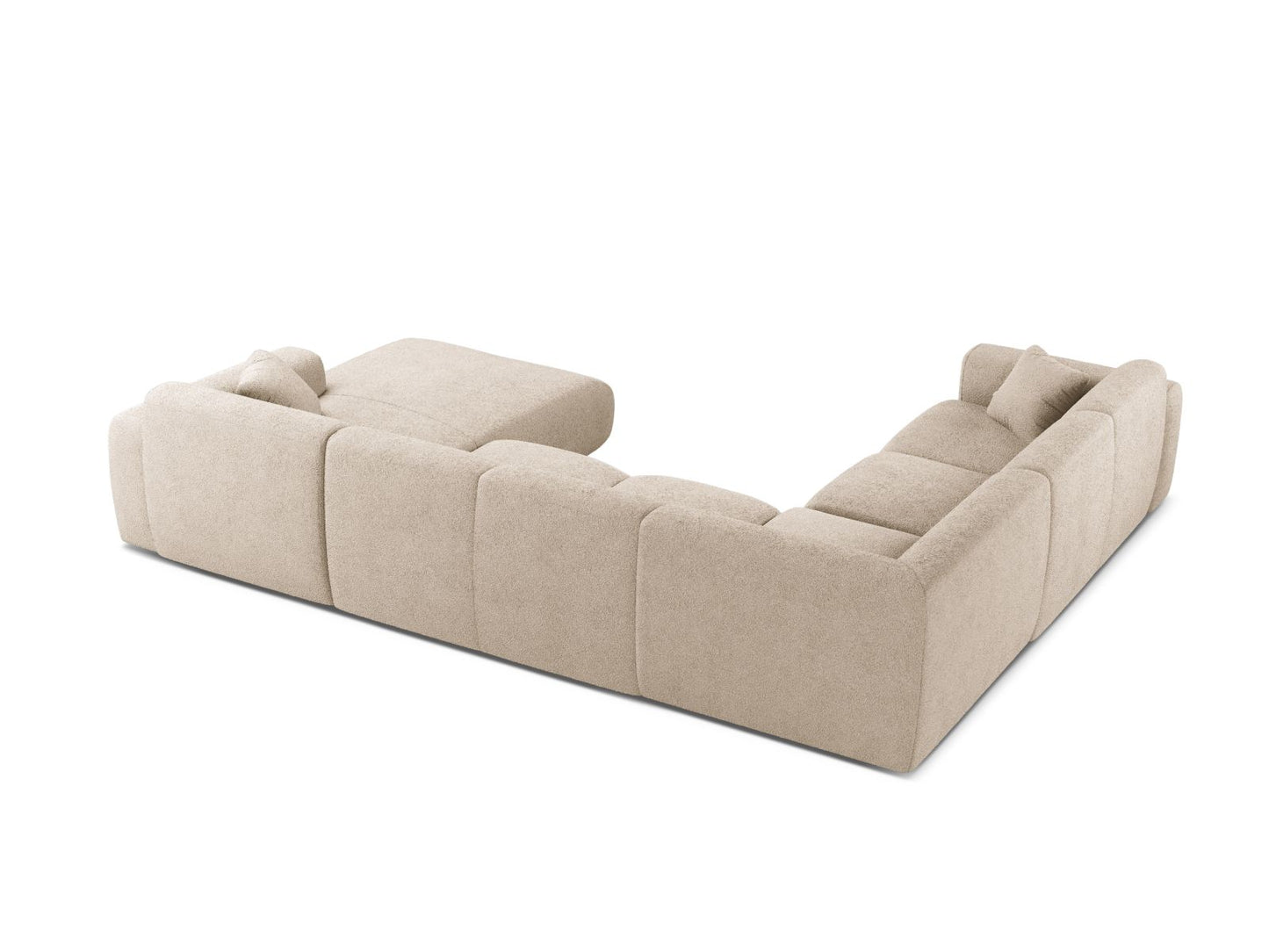 Panorama-Ecksofa Bouclé Beige Molino — Detailansicht