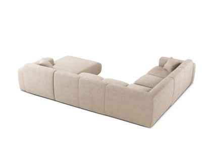 Panorama-Ecksofa Bouclé Beige Molino — Detailansicht