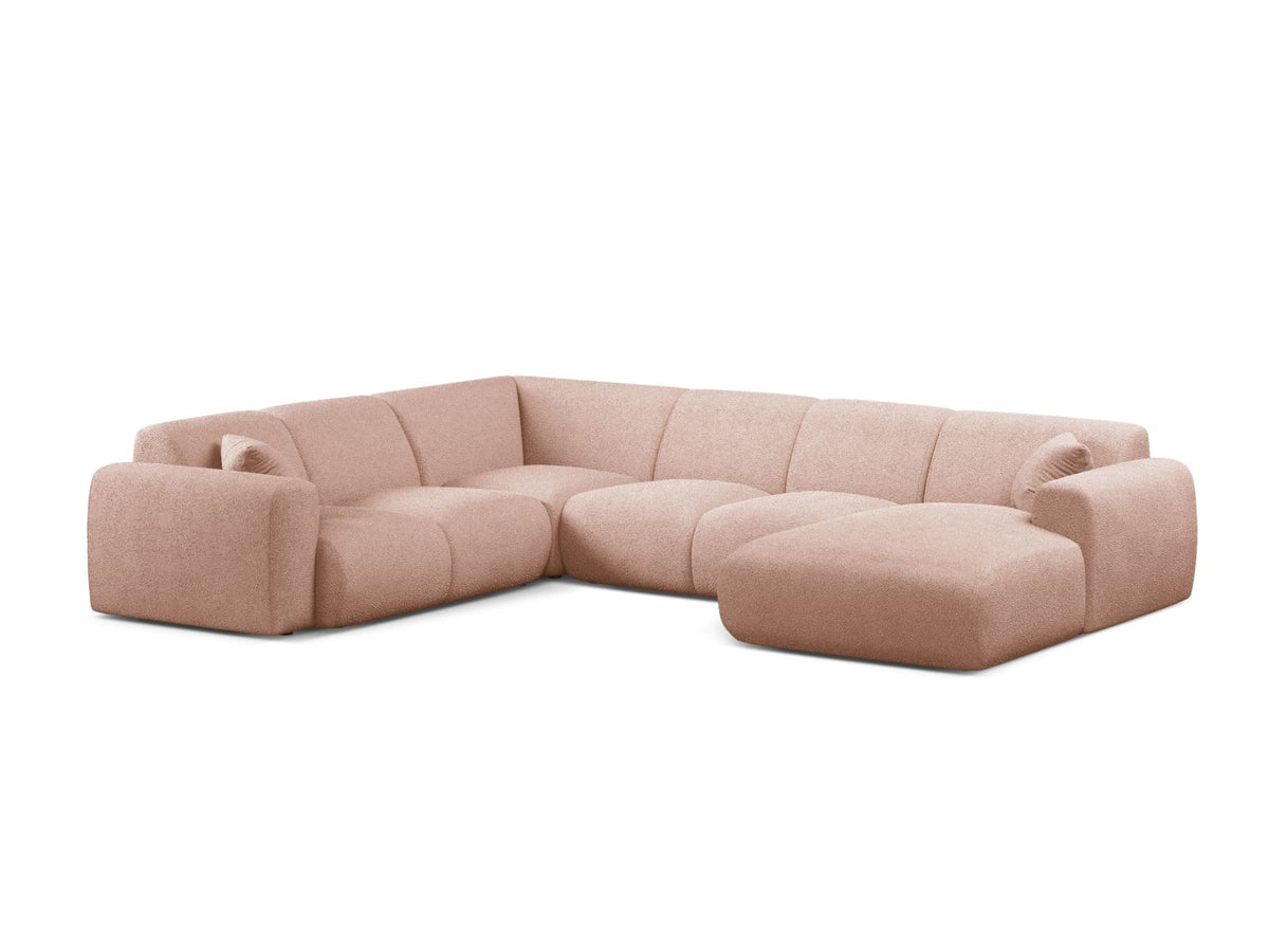 Molino Modular Panoramic Corner Sofa, 6 Seats, 326x252 cm — Powder Pink / Left