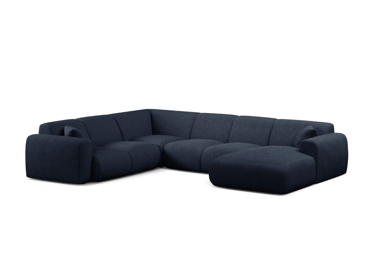 Molino Modular Panoramic Corner Sofa, 6 Seats, 326x252 cm — Dark Blue / Left