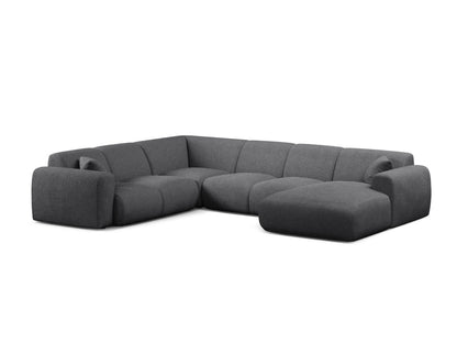 Panorama-Ecksofa Bouclé Beige Molino — Dark Grey