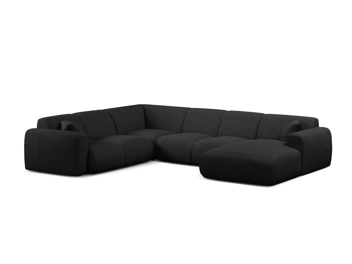 Molino Modular Panoramic Corner Sofa, 6 Seats, 326x252 cm — Black / Left