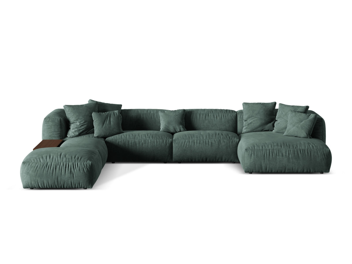 Martina Modular Panoramic Corner Sofa, 5 Seats, 406x280 cm — Petrol / Left