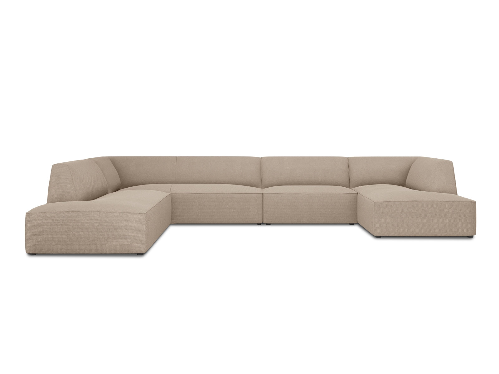Ruby Panoramic Corner Sofa, 7 Seats, 366x273 cm — Dark Beige / Left