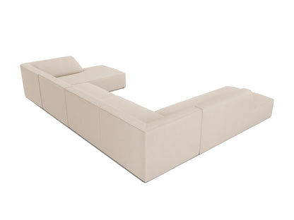 Panorama-Ecksofa Strukturstoff Beige Ruby — Maße und Details