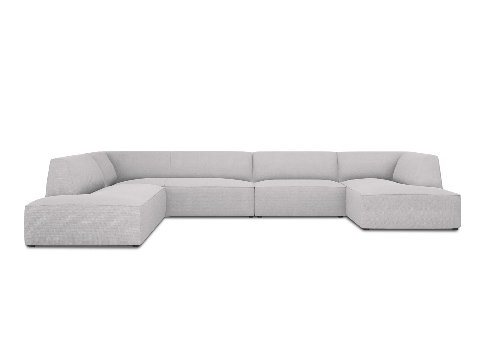 Ruby Panoramic Corner Sofa, 7 Seats, 366x273 cm — Light Grey / Left