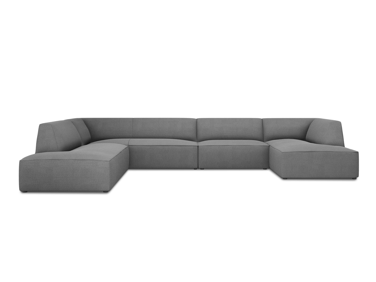 Ruby Panoramic Corner Sofa, 7 Seats, 366x273 cm — Grey / Left