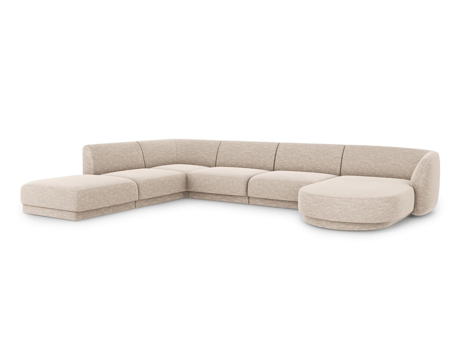 Panorama-Ecksofa Chenille Beige Miley — Wohnbeispiel