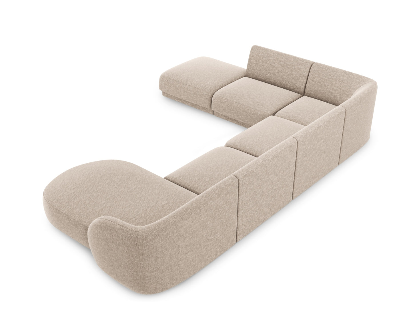 Panorama-Ecksofa Chenille Beige Miley — Detailansicht