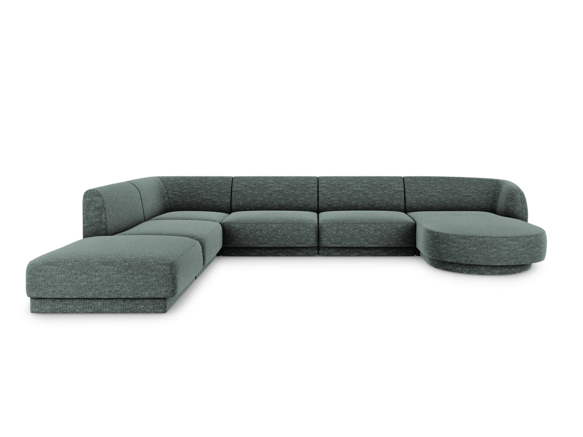 Miley Panoramic Corner Sofa, 6 Seats, 330x255 cm — Petrol / Left