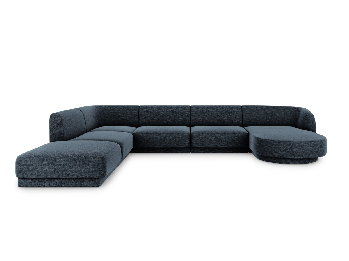 Miley Panoramic Corner Sofa, 6 Seats, 330x255 cm — Royal Blue / Left