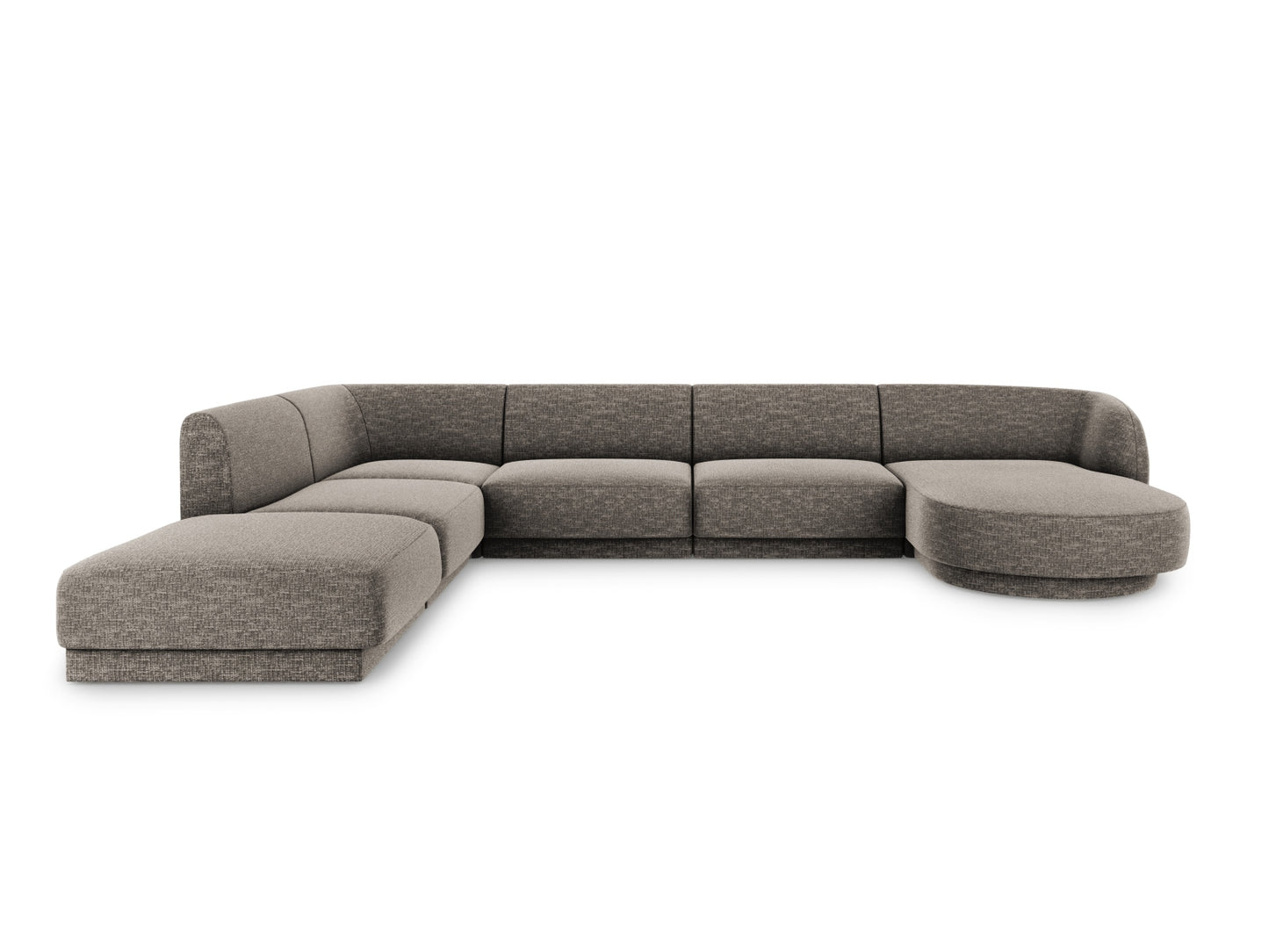 Panorama-Ecksofa Chenille Beige Miley — Grey