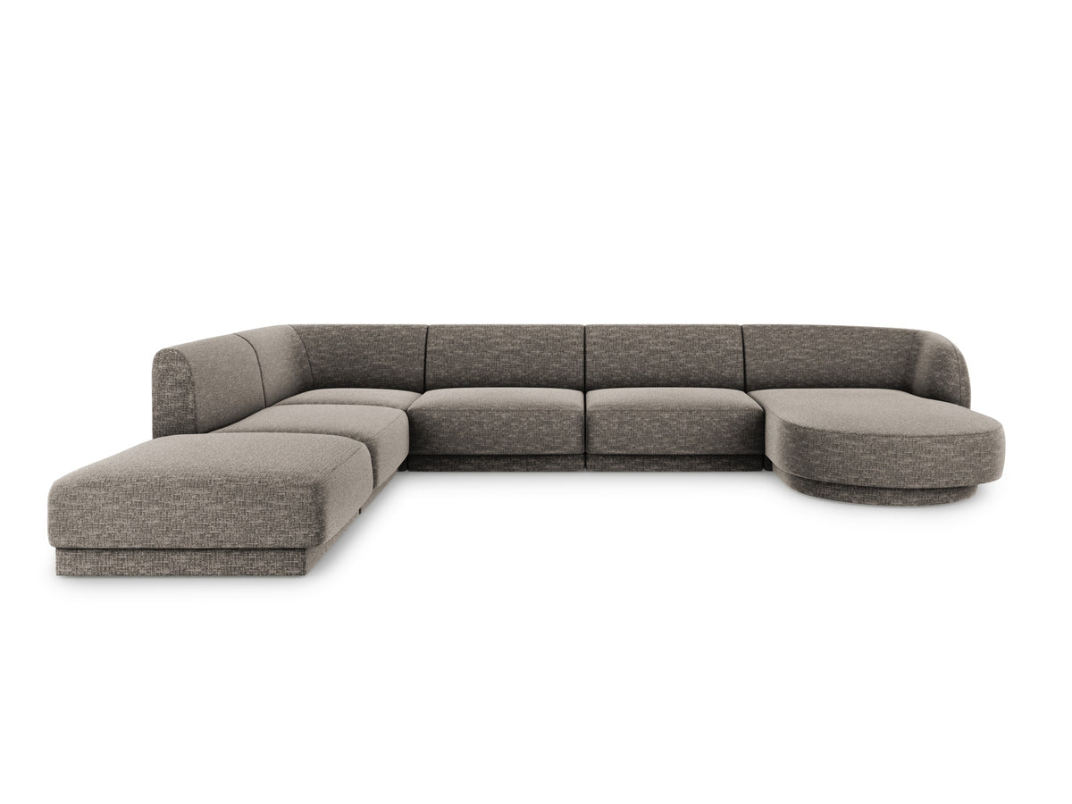 Miley Panoramic Corner Sofa, 6 Seats, 330x255 cm — Grey / Left