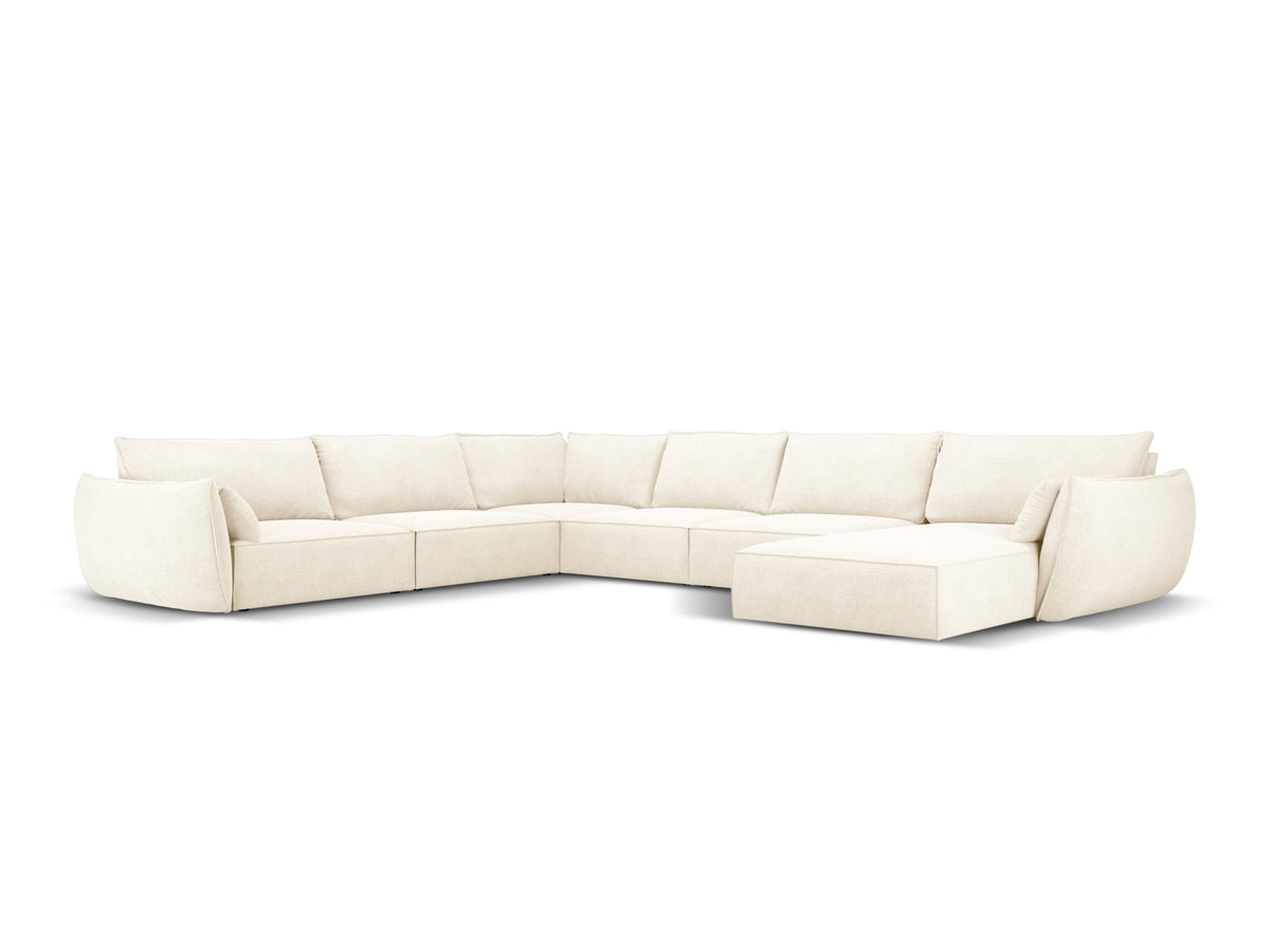 Kaelle Panoramic Corner Sofa, 8 Seats, 384x284 cm — Light Beige / Left