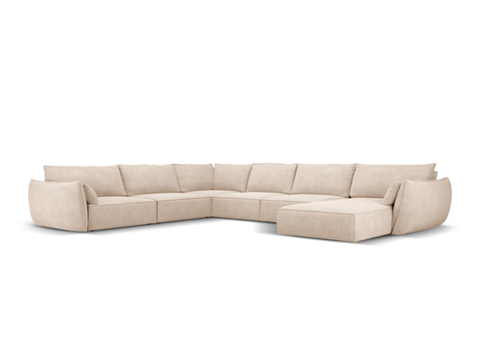 Kaelle Panoramic Corner Sofa, 8 Seats, 384x284 cm — Beige / Left