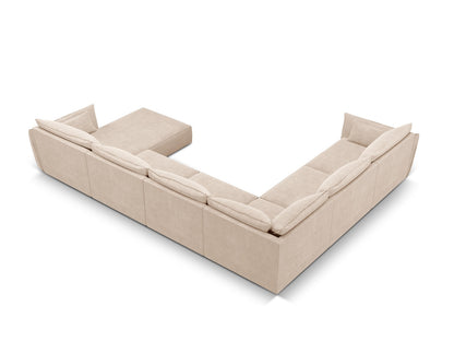Panorama-Ecksofa Chenille Beige Kaelle — Detailansicht