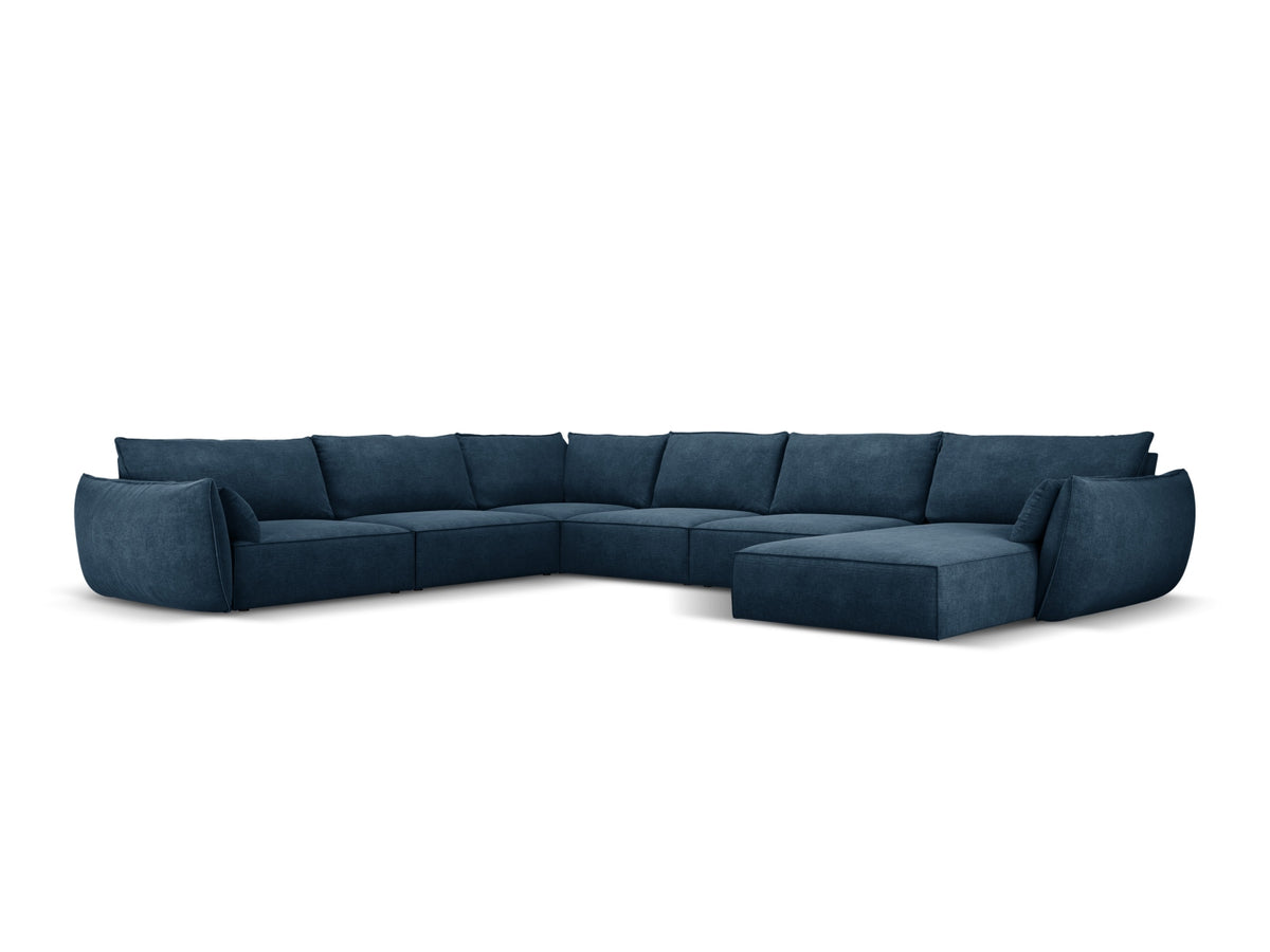 Kaelle Panoramic Corner Sofa, 8 Seats, 384x284 cm — Royal Blue / Left