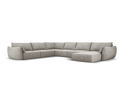 Panorama-Ecksofa Chenille Beige Kaelle — Light Grey