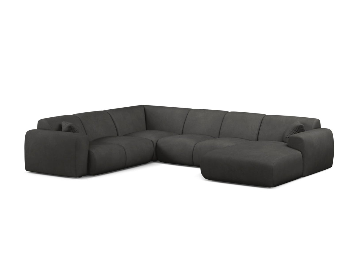 Molino Modular Panoramic Corner Sofa, 6 Seats, 326x252 cm — Dark Grey / Left