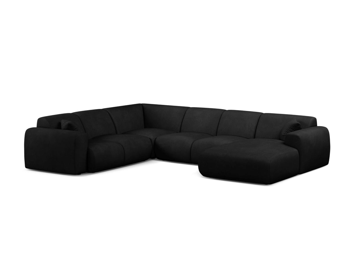 Molino Modular Panoramic Corner Sofa, 6 Seats, 326x252 cm — Black / Left