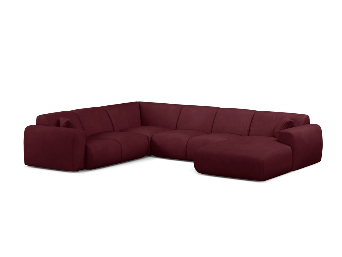 Molino Modular Panoramic Corner Sofa, 6 Seats, 326x252 cm — Bordeaux / Left