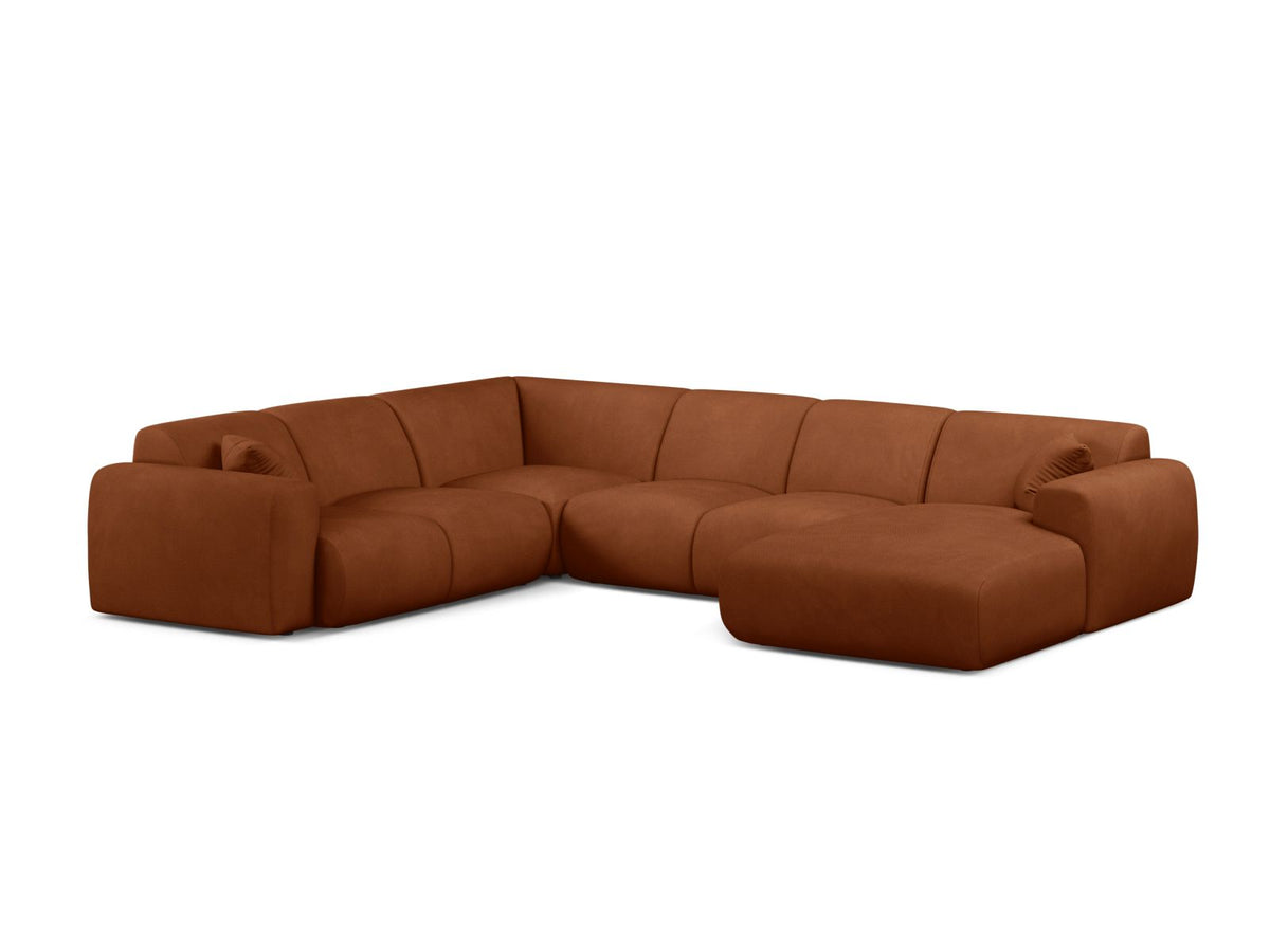 Molino Modular Panoramic Corner Sofa, 6 Seats, 326x252 cm — Orange / Left