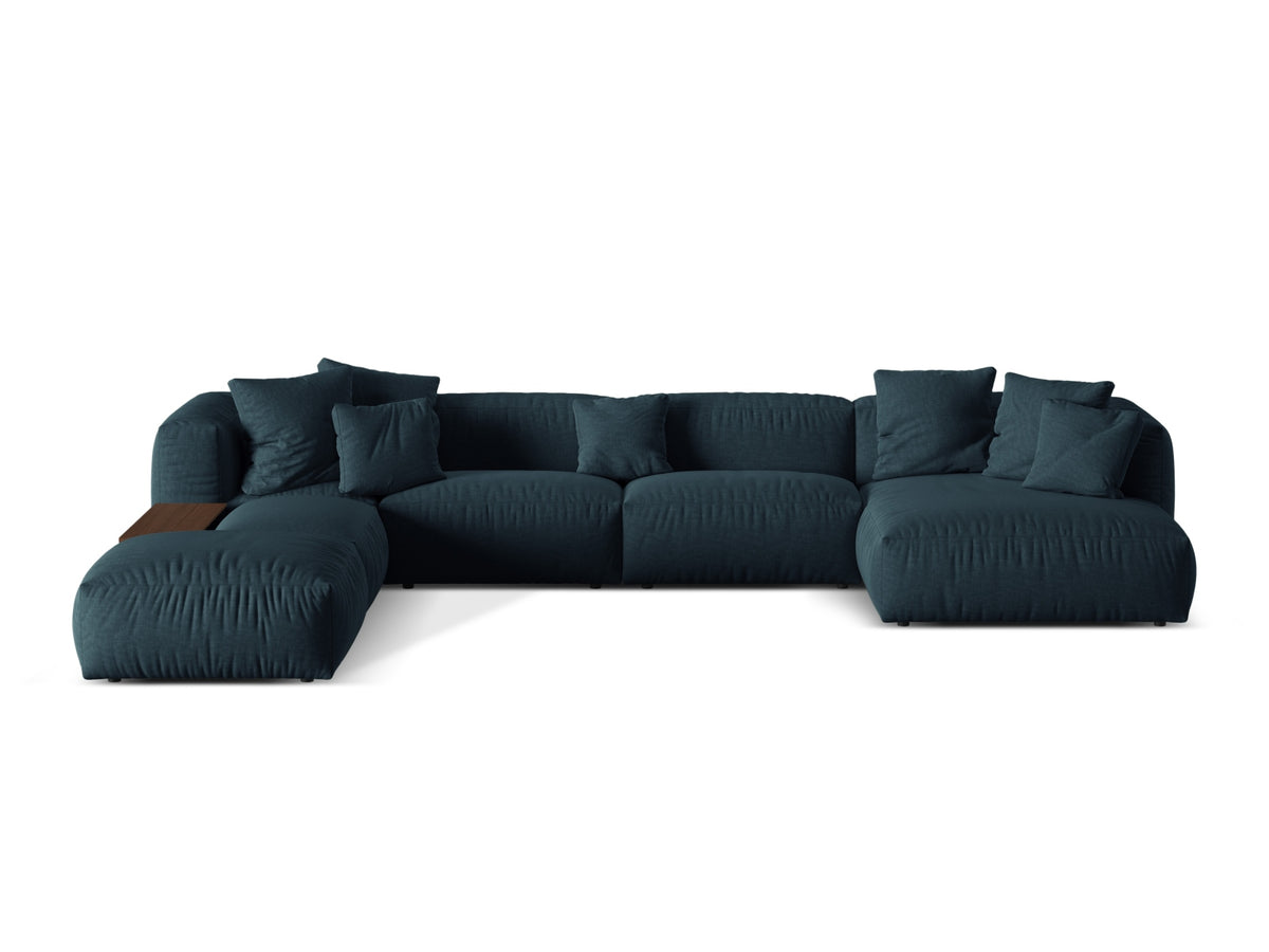 Martina Modular Panoramic Corner Sofa, 5 Seats, 406x280 cm — Blue Jeans / Left