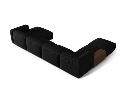 Panorama-Ecksofa Strukturstoff Schwarz Martina — Detailansicht